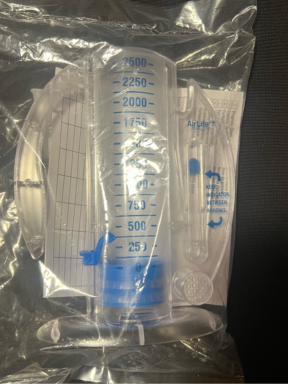 Clear Incentive Spirometer - Blue